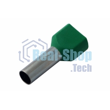 Наконечник штыревой втулочный Rexant изолированный F-14 мм 2х6 мм² (НШВи(2) 6.0-14/НГи2 6,0-14) зеленый