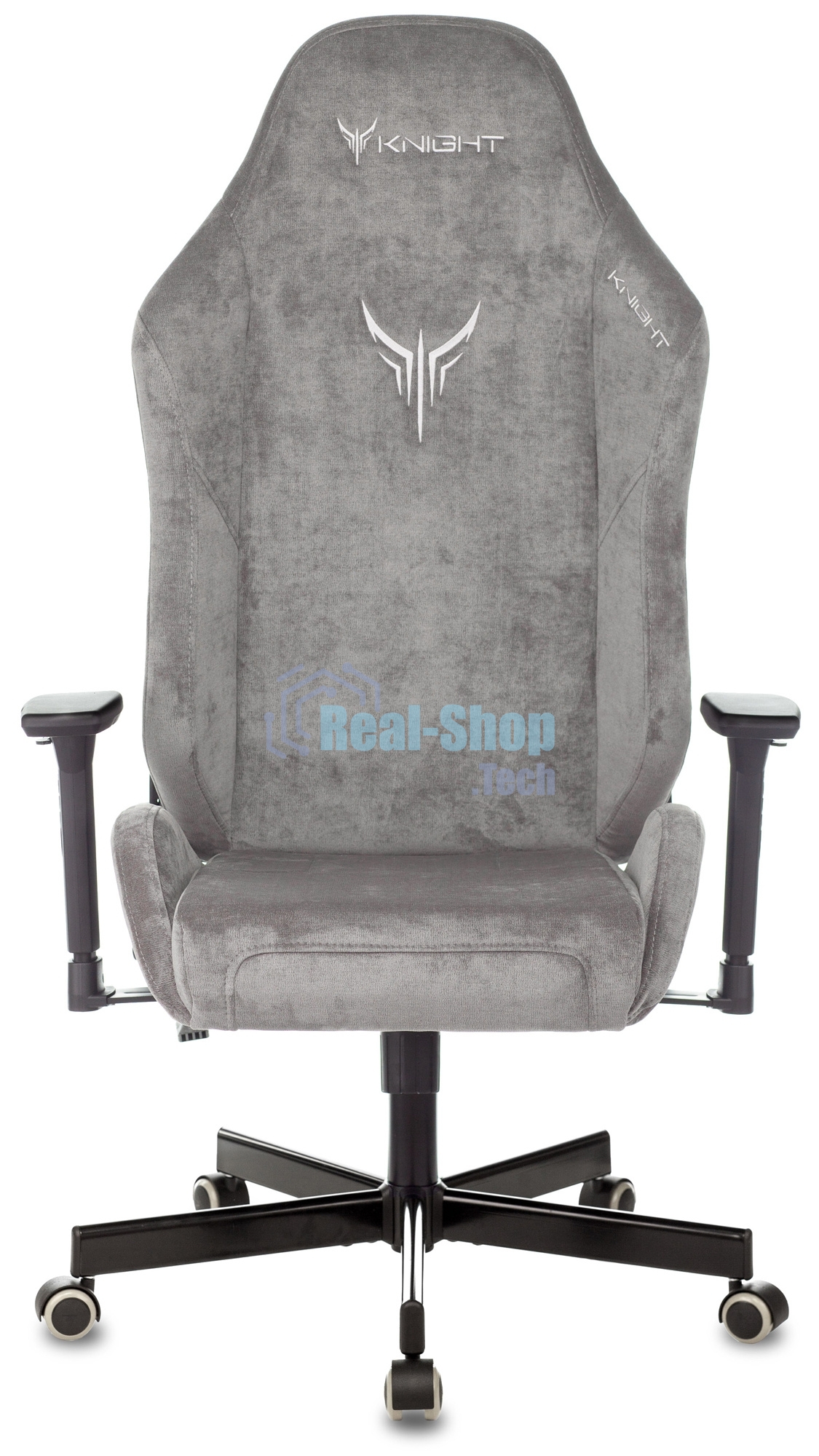 Кресло игровое Бюрократ Knight N1 Fabric серый Light-19 с подголов. крестовина металл