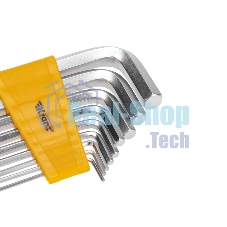 Набор ключей имбусовых HEX Kranz 2,0-12 мм, CrV, 9 шт., удлиненные