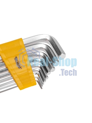 Набор ключей имбусовых HEX Kranz 2,0-12 мм, CrV, 9 шт., удлиненные