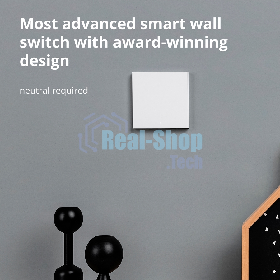 Выключатель умный Aqara Smart wall switch H1 ((with neutral, single rocker) WS-EUK03