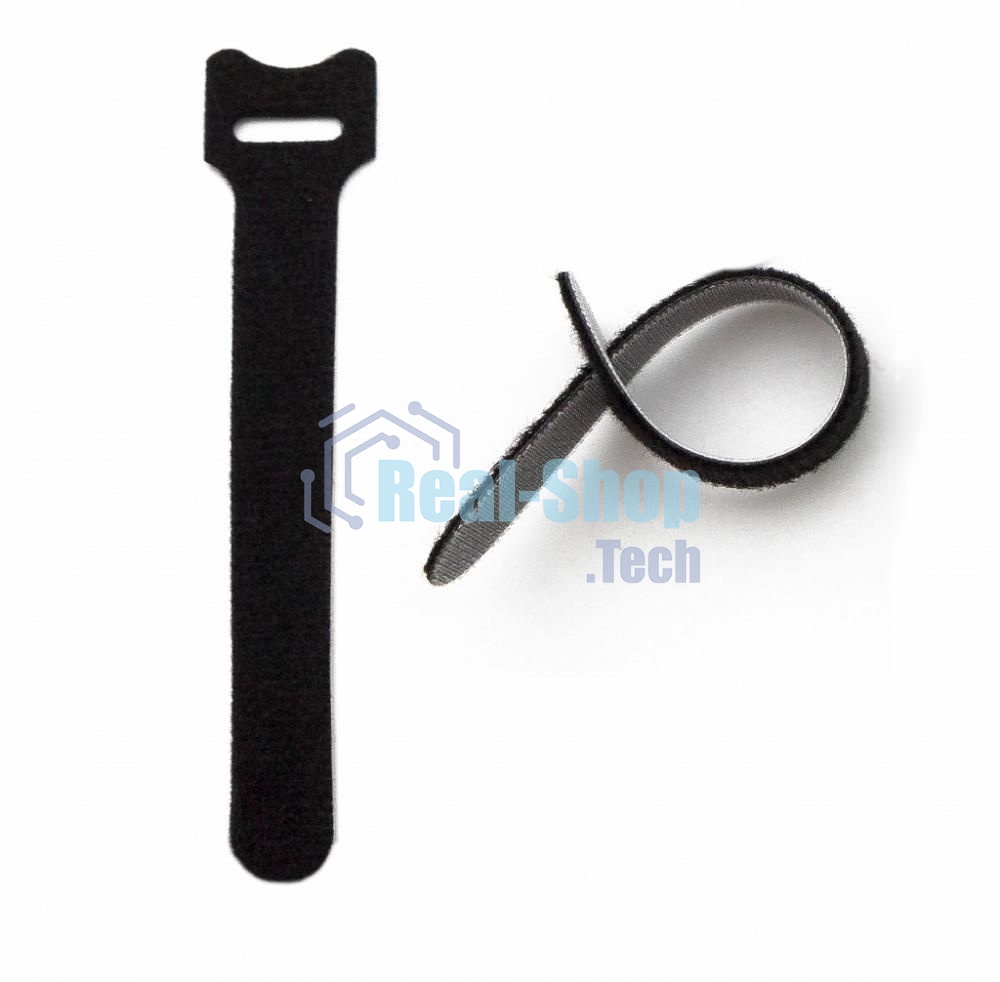 Стяжка кабельная на липучке Hyperline WASN, открывающаяся, 14 мм Ш, 310 мм Д, 10 шт, полиамид, черный