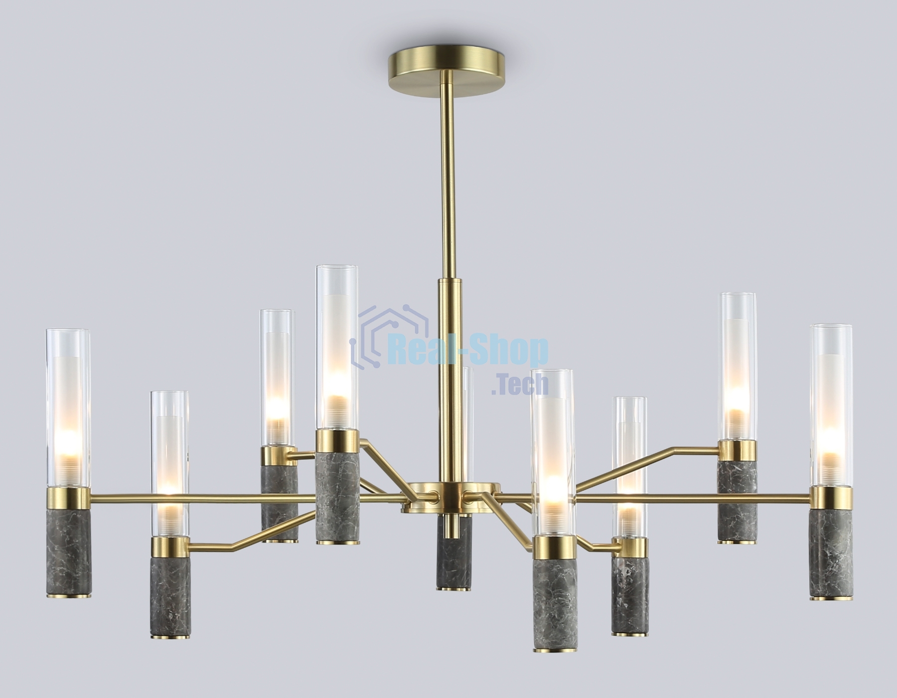 Люстра Ambrella light LH53355/9 GD/CL/WH золото/прозрачный/белый G9*9 max 40W D850*890
