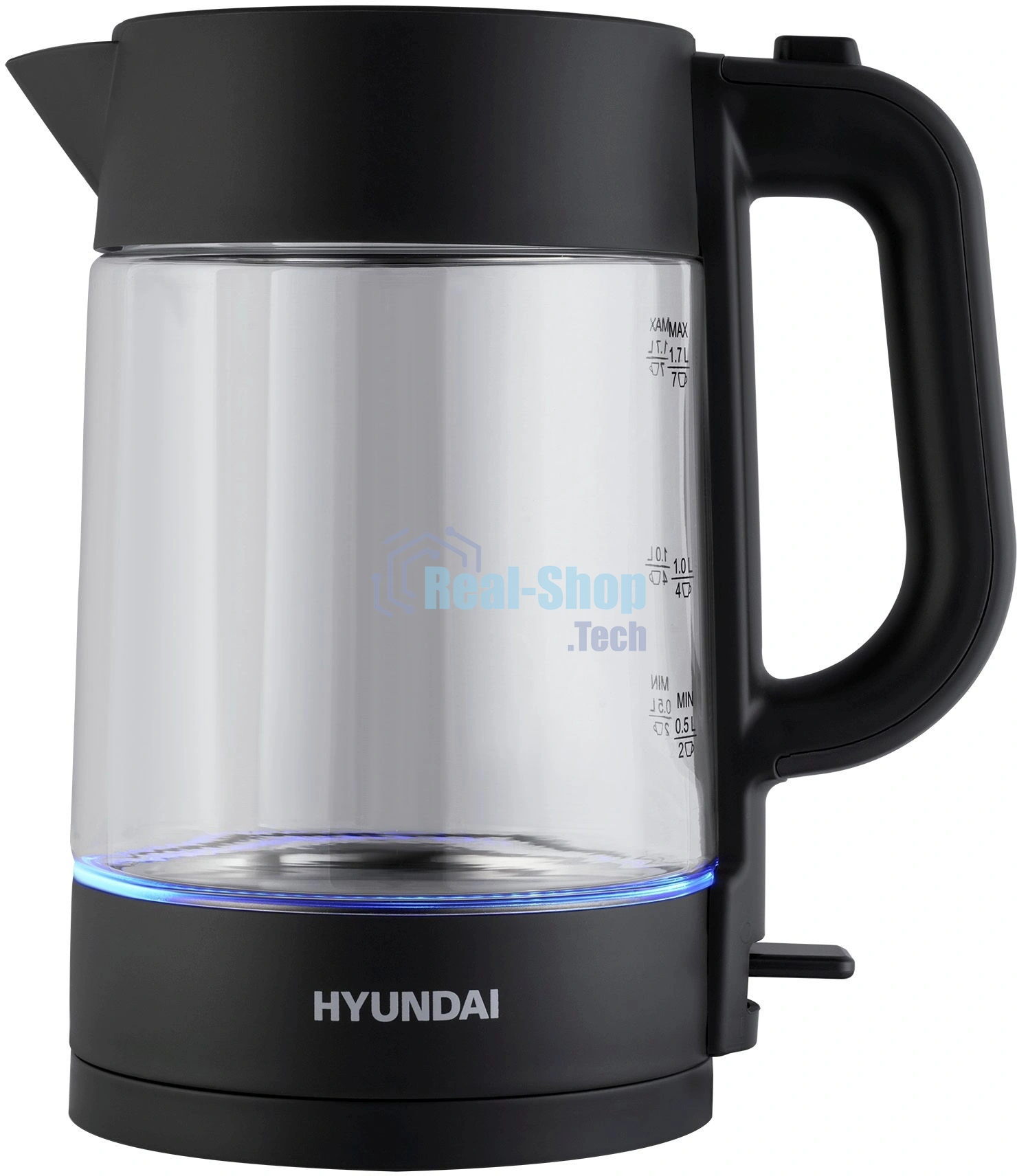 Чайник электрический Hyundai HYK-G7707 1.7л. 2200Вт графит корпус: стекло