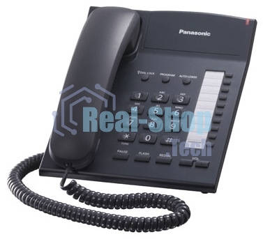 Телефон проводной Panasonic KX-TS2382RUB черный индикатор вызова,повторный набор последнего номера,4 уровня громкости звонка