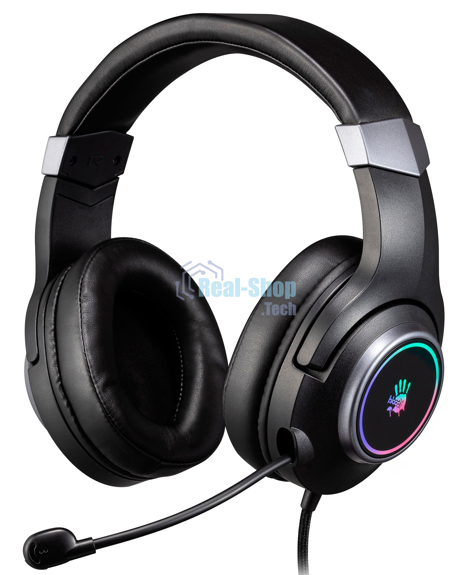 Гарнитура проводная с микрофоном A4Tech Bloody G350 черный 2м мониторные USB оголовье (G350 USB, BLACK)