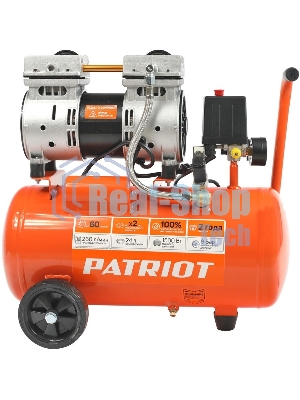 Компрессор поршневой безмасляный Patriot WO 24-260S, 260 л/мин, 8 бар, 1500 Вт, 24 л, быстросъемный 1/4