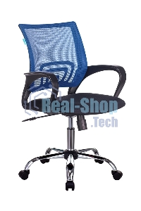 Кресло компьютерное Бюрократ CH-695N/SL/BL/TW-11 спинка сетка синий TW-05, сиденье черный TW-11, крестовина хром