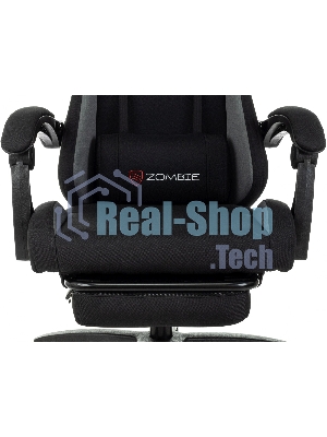 Кресло Zombie Shadow черный/серый, ткань, подставка для ног
