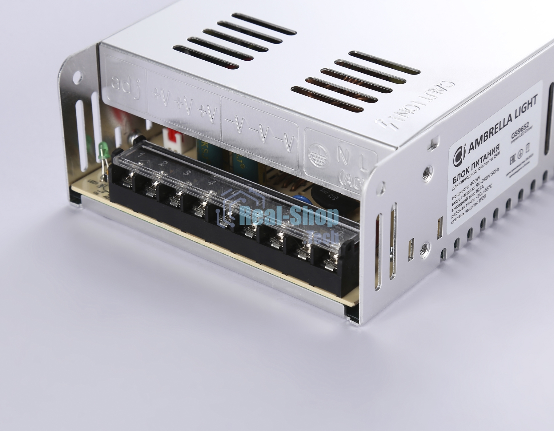 GS9652 блок питания 24V 400W 16.7A IP20 90-260V 215*115*50