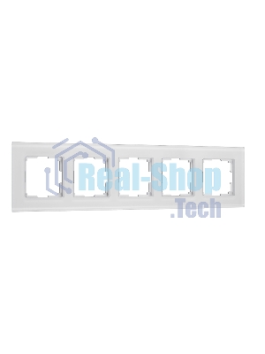 Рамка на 5 постов Senso (белый, стекло soft-touch) W0053101