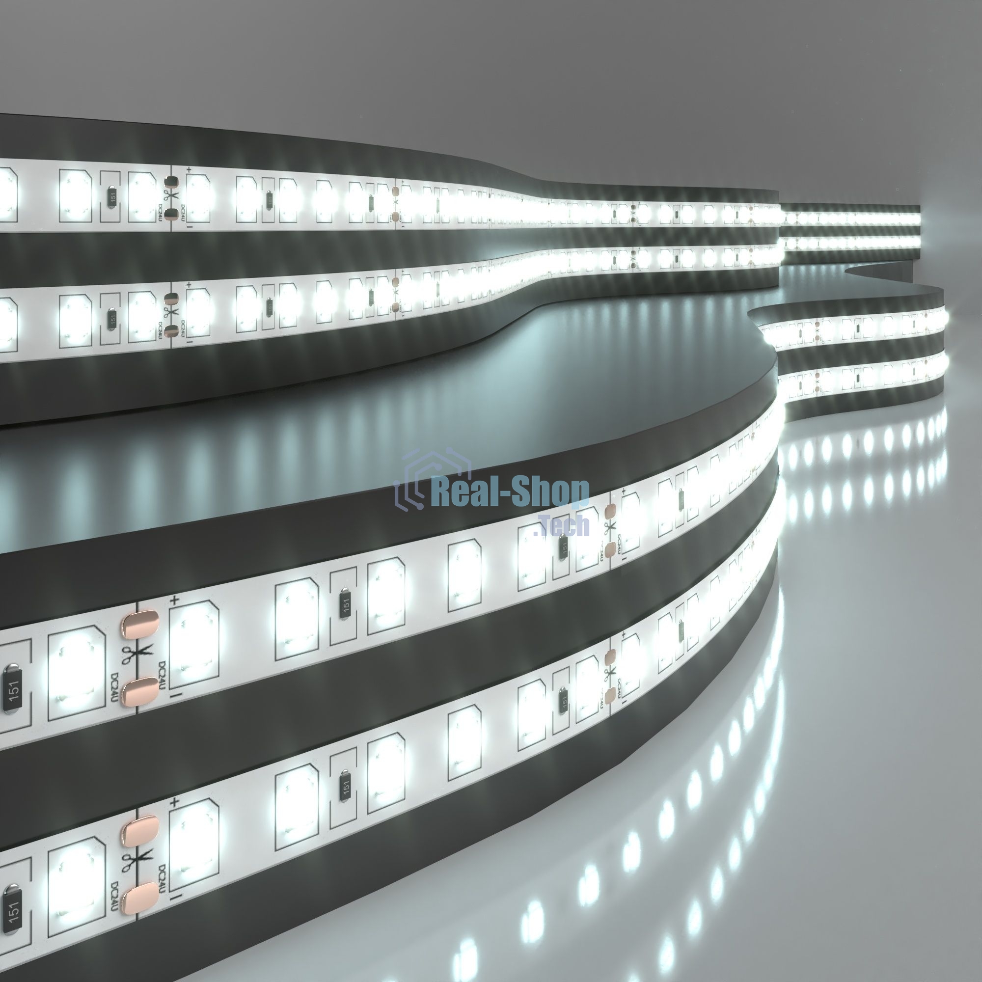 Лента светодиодная 2835 24V 120Led 9,6W IP20 / 120Led 9,6W IP20 6500K холодный белый