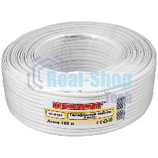 Телефонный кабель Rexant ШТЛП 4 жилы Cu, белый, 100 м