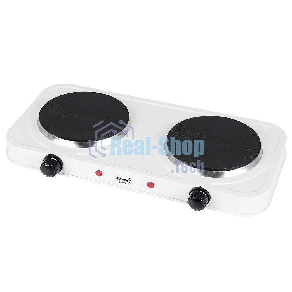 Плита настольная электрическая двухконфорочная Atlanta ATH-1739 белый