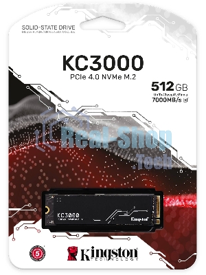 Накопитель SSD Kingston 512Gb M.2 KC3000 SKC3000S/512G (PCI-E 4.0 x4, up to 7000/3900Mbs, 3D TLC, NVMe, 400TbW, Phison E18, 22х80мм, LP heatsink)