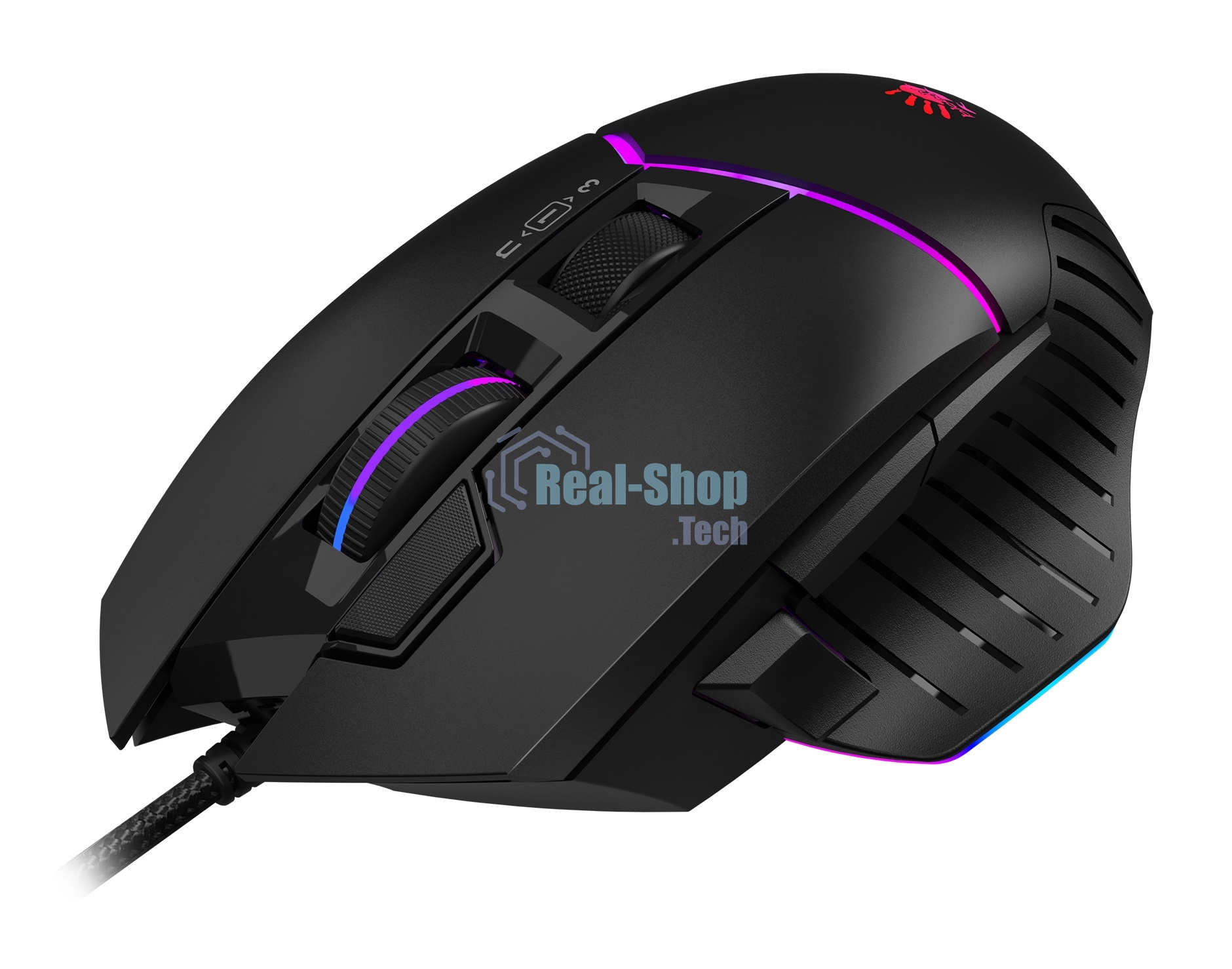 Мышь проводная A4Tech Bloody W95 Max черный, 12000 dpi, USB, кнопки - 10