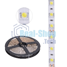Лента светодиодная 5 м 12 В 5050 6500 К IP23 60 LED/м для БП с клеммами LAMPER