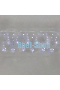 Гирлянда Neon-night Бахрома со снежинками 2,4х0,9м, 150 LED, белый, с контроллером 8 режимов, 230В