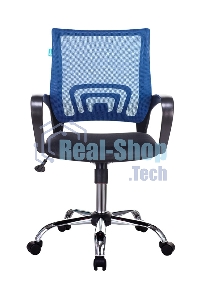 Кресло компьютерное Бюрократ CH-695N/SL/BL/TW-11 спинка сетка синий TW-05, сиденье черный TW-11, крестовина хром