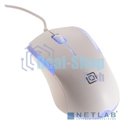 Мышь проводная Oklick 245M белый, 1000 dpi, USB, кнопки - 3