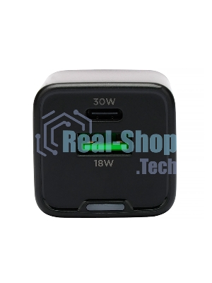 Зарядное устройство Cablexpert MP3A-PC-64, 30Вт GaN, 3А, QC4.0/PD, 1xUSB, 1xType-C, черный, пакет