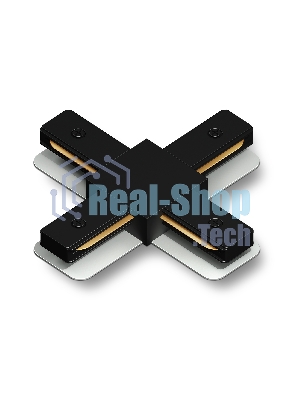 GL7172 BK черный матовый коннектор Х-образный для однофазного шинопровода Standard 220V NEW 105*105*20