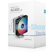 Кулер для процессора DEEPCOOL AG400 LED черный, 120 мм, алюминий/медь, 2000 об/мин, 31.6 дБ, 4 pin, 220 Вт, 150 мм