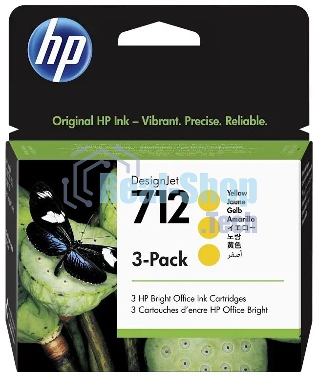 Картридж струйный HP 712 3ED79A желтый x3упак. (29мл) для HP DJ Т230/630