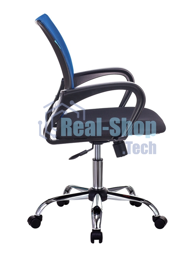 Кресло компьютерное Бюрократ CH-695N/SL/BL/TW-11 спинка сетка синий TW-05, сиденье черный TW-11, крестовина хром