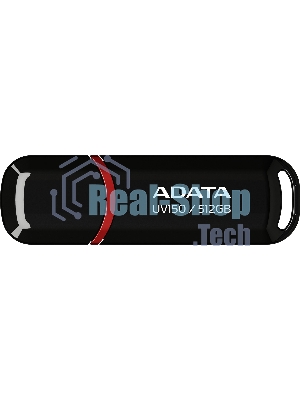 Флешка USB ADATA UV150 (AUV150-512G-RBK), 512Gb, USB 3.2, R/W 100/30, черный