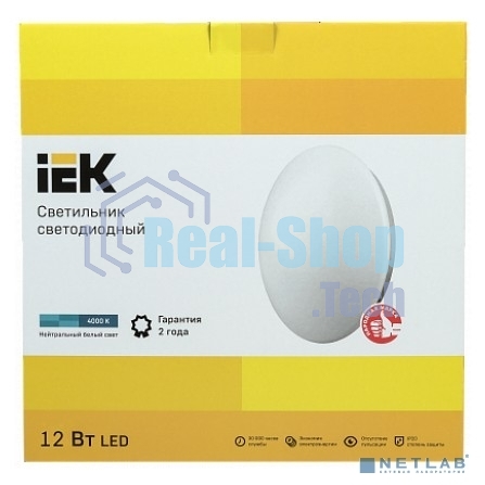 Светильник светодиодный ДПБ 1001 12Вт 4000K IP20 круг бел. ИЭК LDPB0-1001-12-4000-K01