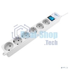 Сетевой фильтр Powercube SPL(5+1)-16B-P-3М-WHITE 3 м, 6 розеток, белый, коробка
