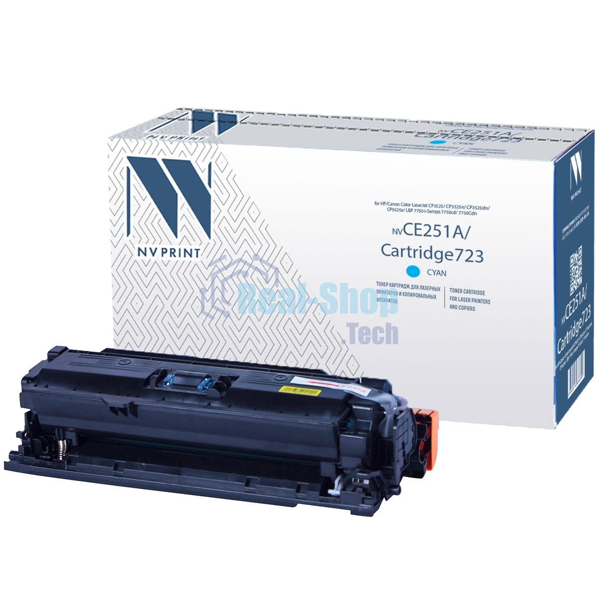 Картридж лазерный NVPrint совместимый HP CE251A/Canon 723 Cyan для LaserJet Color CP3525/CP3525dn/CP3525n/CP3525x/CM3530/CM3530fs/Canon i-SENSYS LBP7750Cdn (7000k)