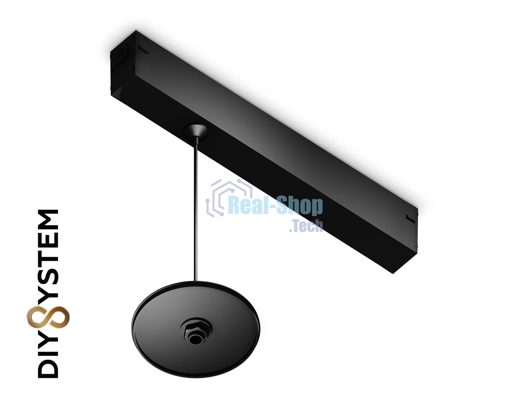 Крепеж трековый подвесной для корпуса DIY D85mm 240*42*25 H1500 BK черный