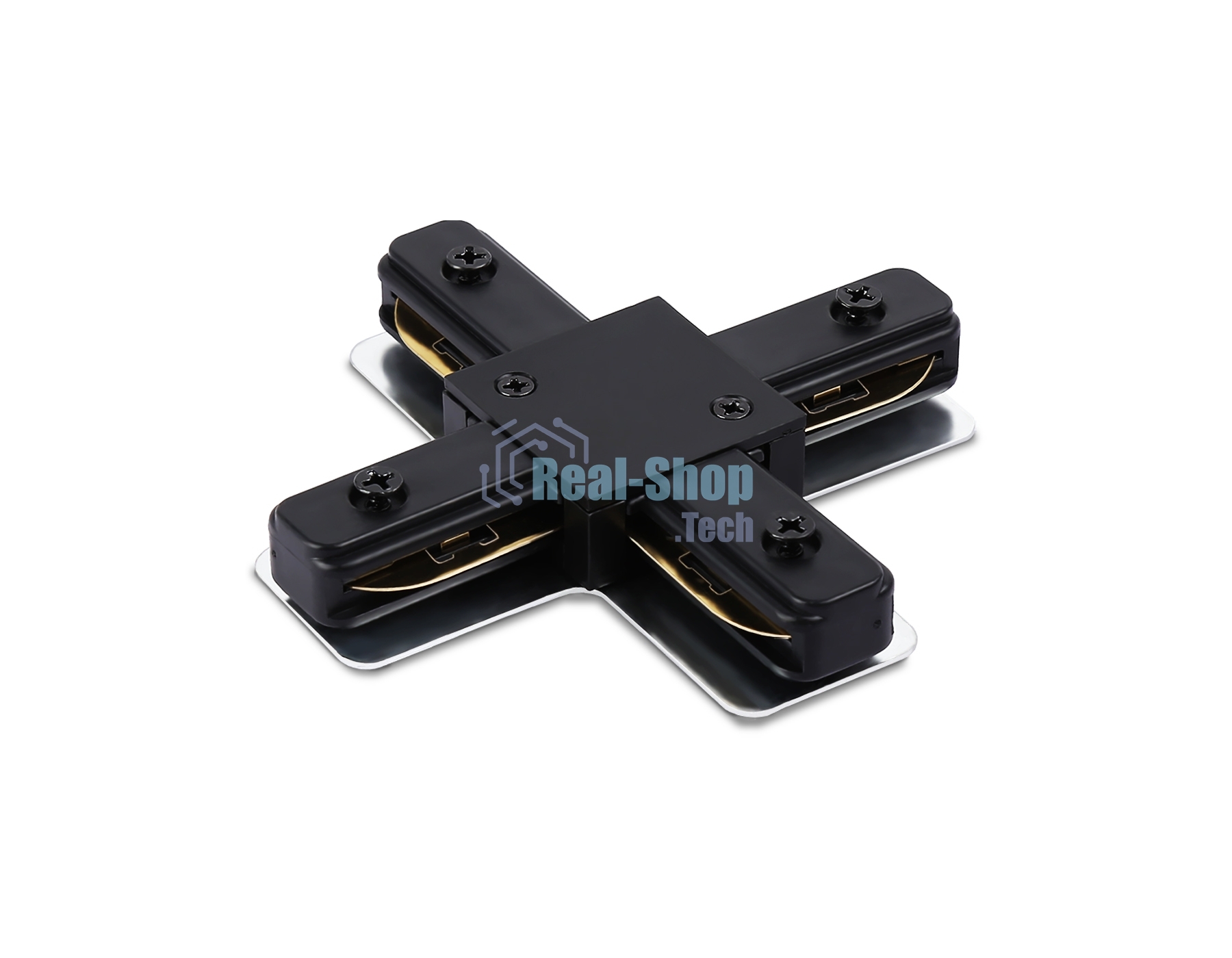 GL7172 BK черный матовый коннектор Х-образный для однофазного шинопровода Standard 220V NEW 105*105*20