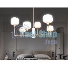 Люстра Ambrella light LH53015/6 BS/FR латунь/белый матовый G9*6 max 40W D690*680