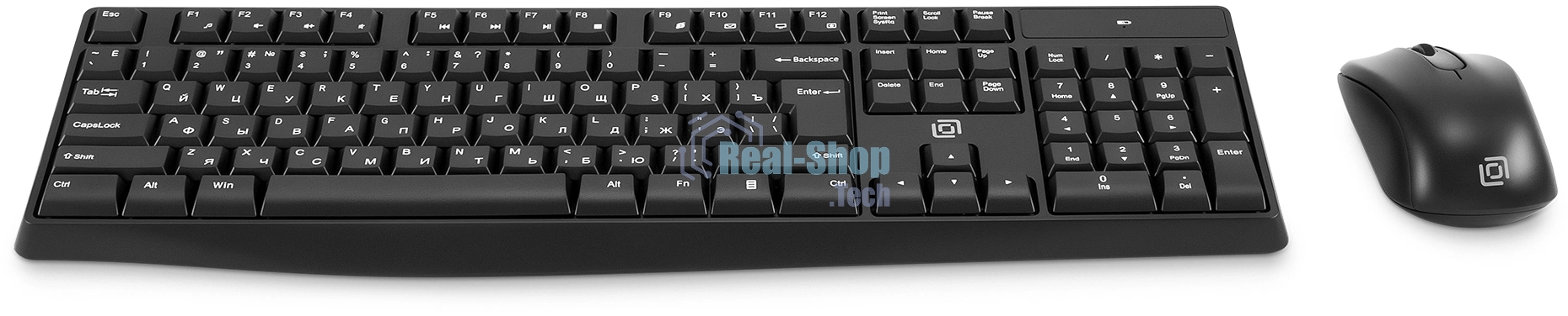 Комплект клавиатура+мышь Oklick S260W беспроводной, USB, 1600 DPI, чёрный