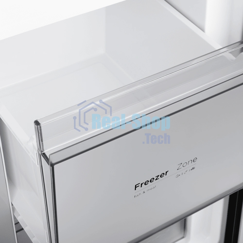 Холодильник Maunfeld MFF192NFSB01 Inverter черная сталь трехкамерный 334/184л морозилка снизу, No Frost, Side by Side