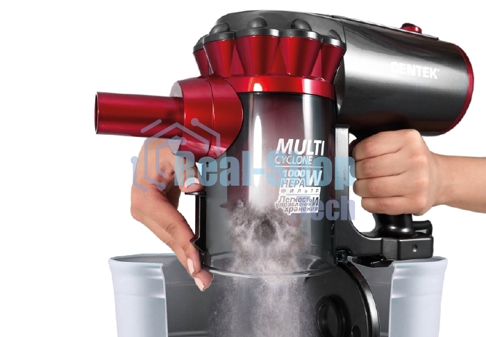 Пылесос вертикальный Centek CT-2561 красный/черный, питание от сети, 150 Вт, уборка сухая, пылесборник 0.5 л