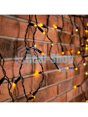 Гирлянда Neon-night Айсикл (бахрома) светодиодный, 4,8 х 0,6 м, черный провод, 230 В, диоды теплый белый, 176 LED