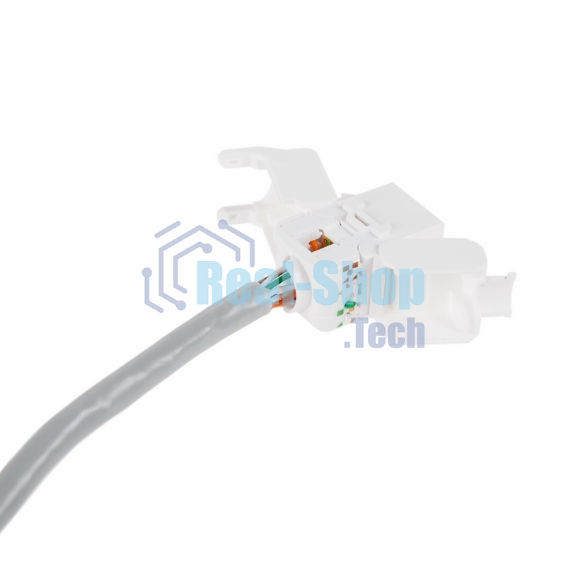 Модуль Rexant Keystone Jack RJ-45(8P8C), UTP неэкранированный, cat.5e, тип 90 градусов, самозажимной, белый