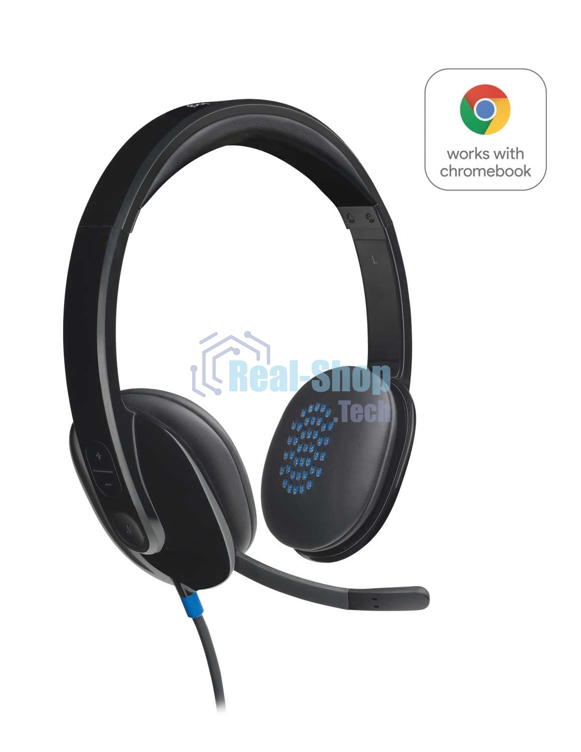 Гарнитура Logitech USB Headset H540 чёрный, проводная, USB
