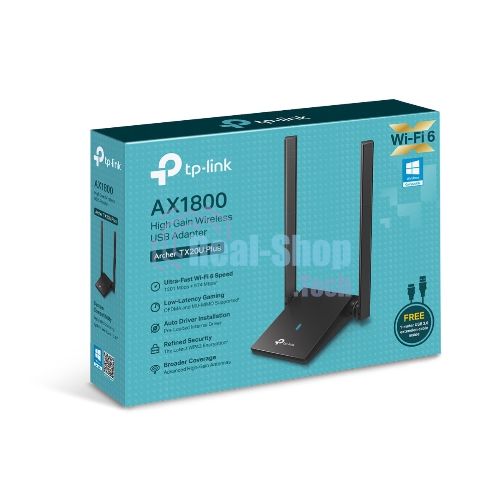 Двухдиапазонный Wi-Fi 6 USB-адаптер TP-Link Archer TX20U Plus AX1800 высокого усиления