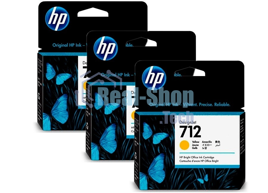 Картридж струйный HP 712 3ED79A желтый x3упак. (29мл) для HP DJ Т230/630