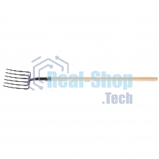 Вилы Россия 6-и рогие 195 х 220 мм удлиненная тулейка, с черенком 63805