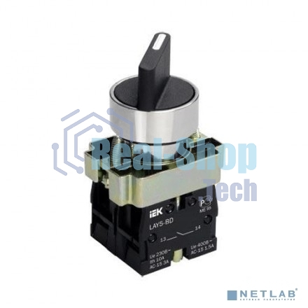 Переключатель LAY5-BD33 на 3 полож. черный I-O-II станд. ручка ИЭК BSW60-BD-3-K02