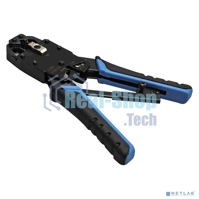 Инструмент ExeGate EX293155RUS EX-T2008R для обжима RJ-45, RJ-11/12 с храповым механизмом (прямой ход обжимки)