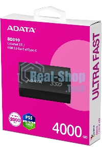 Внешний SSD ADATA SD810, 4TB, USB 3.2 Gen 2x2 Type-C, R/W 2000/2000, черный