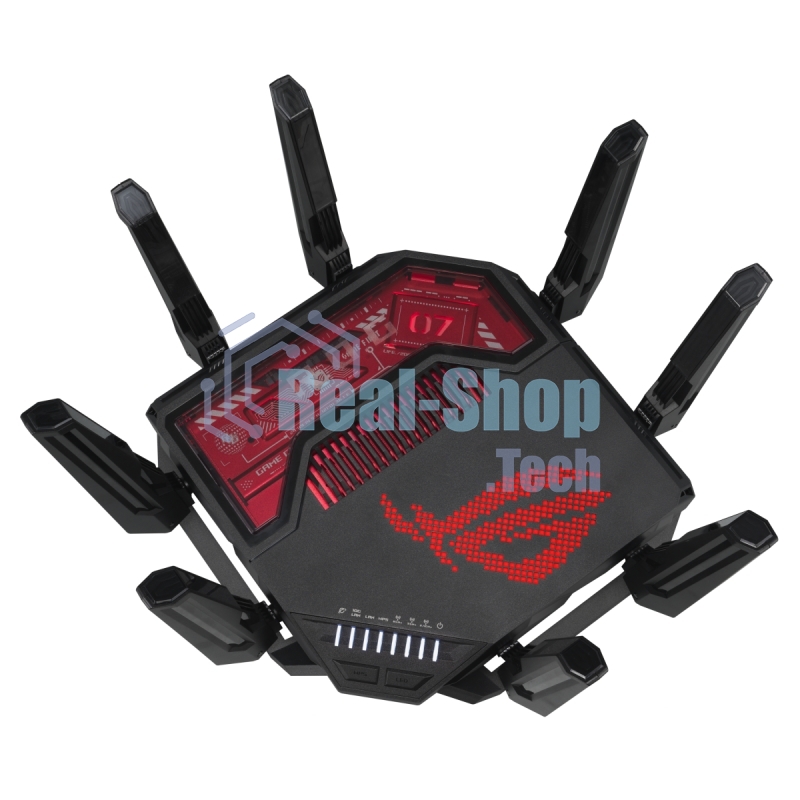 Маршрутизатор ASUS GT-BE19000, черный/красный, 90IG0850-MO9A0V