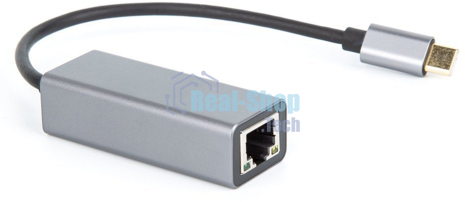 Кабель-переходник USB 3.1 Type-C -->RJ-45 1000Mbps Ethernet, Aluminum Shell, 0.15м VCOM DU320M